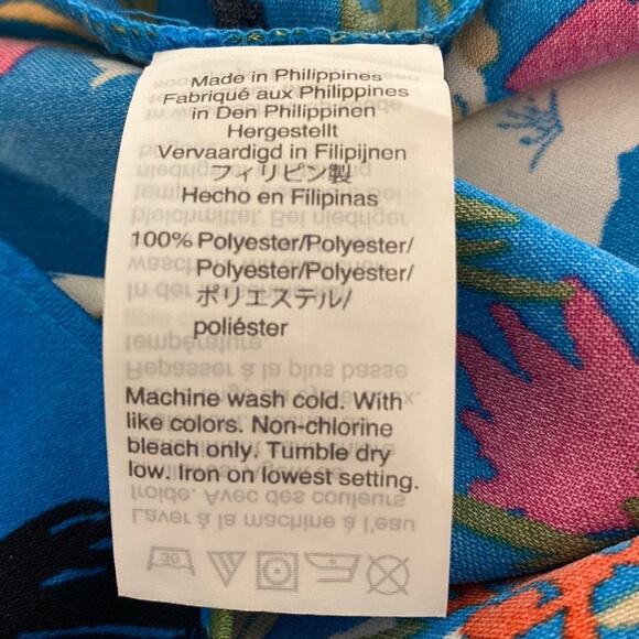 J. Crew Hi-Lo Dress Size Small Bright Blue Spring Summer Floral - Picture 8 of 10